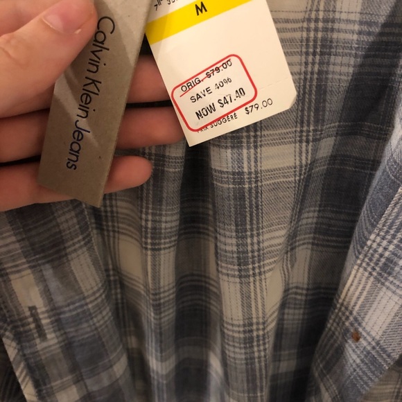 Calvin Klein Blue and White Flannel - Picture 3 of 3